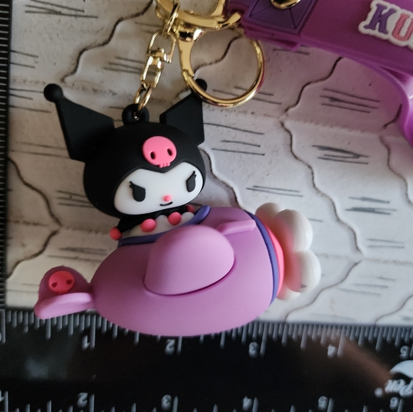 NWT Kawaii Sanrio Keychain Kuromi Keyring Wristlet strap - Picture 3 of 6